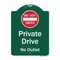 Signmission Private Drive No Outlet W/ Do Not Enter Heavy-Gauge Aluminum Architectural Sign, 24" H, GW-1824-9931 A-DES-GW-1824-9931 - alternate 1
